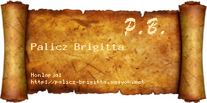 Palicz Brigitta névjegykártya